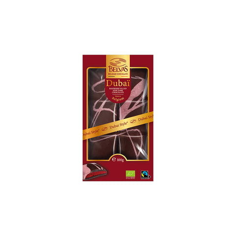 Belvas Tablette Dubai Semi Dark Raspberry 100g Bio