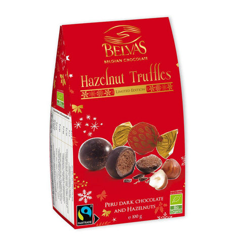 Belvas Hazelnut Dark Chocolate Truffles 100g